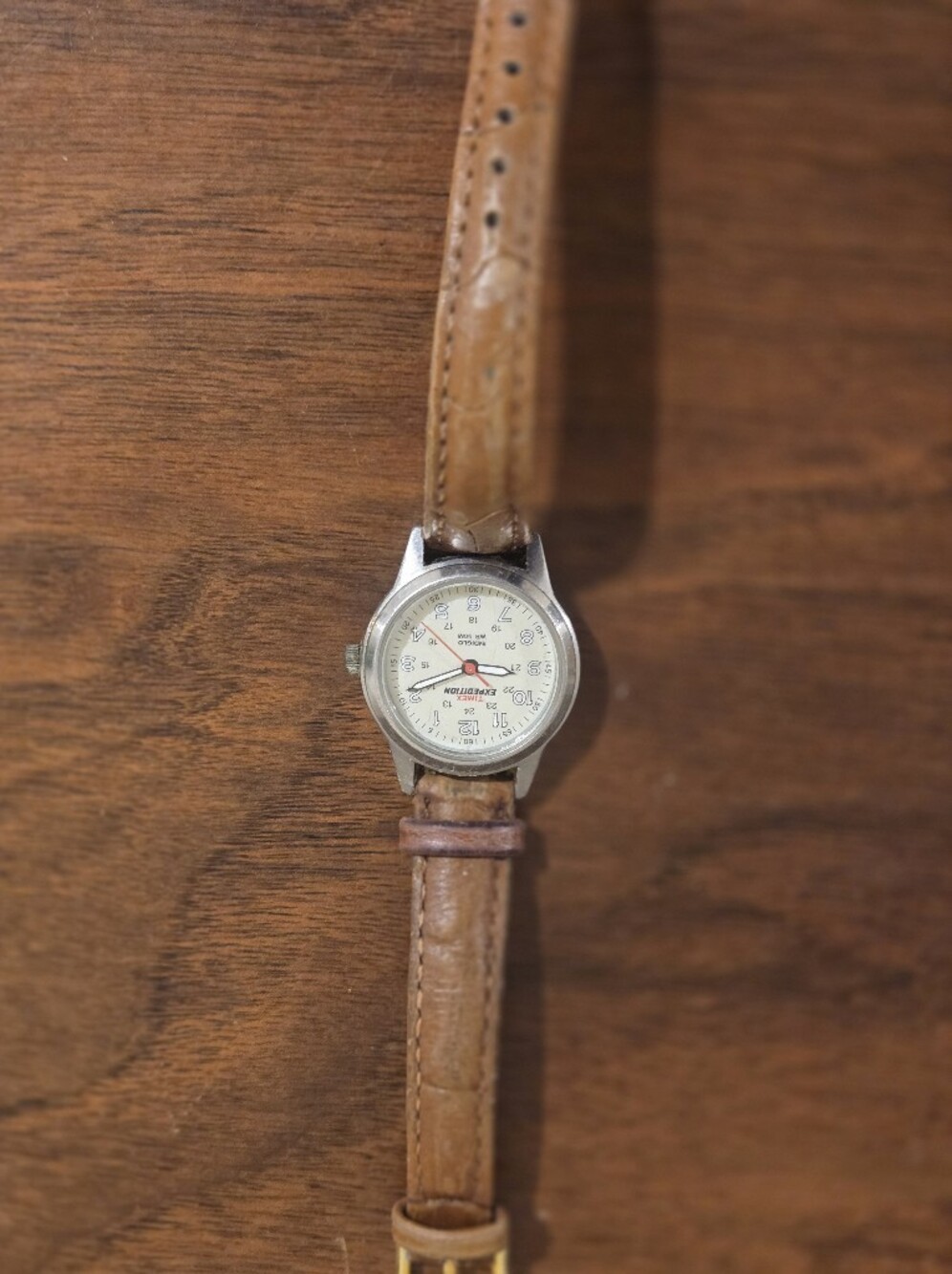 Timex Men’s Brown Leather Strap Watch - Ivory Dial